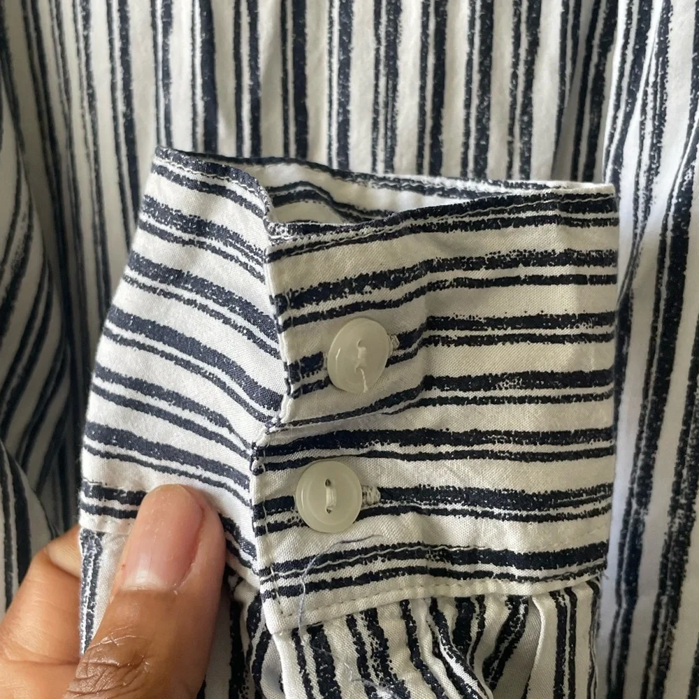 Velvet Heart Black and White Striped Button Down Shirt - Picture 3 of 8